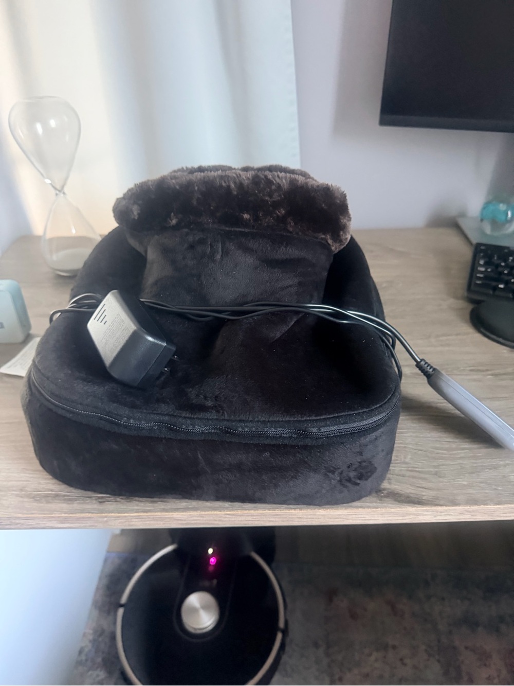 Heated Black Plush Foot Massager